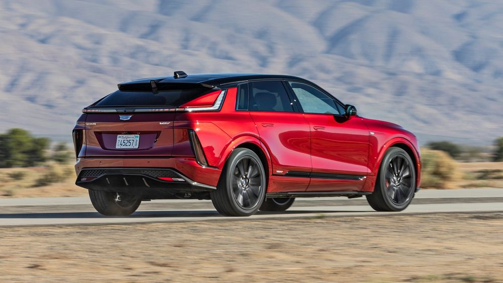 003 2026 Cadillac Lyriq V Rear Three Quarter Action