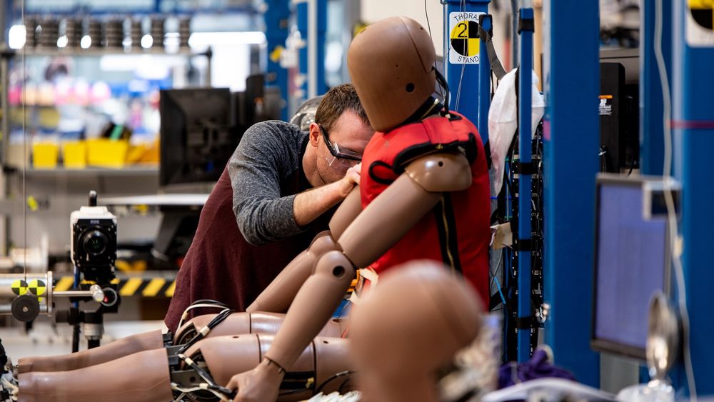 The new dummy, called THOR-05F, has three times as many sensors than the old model.